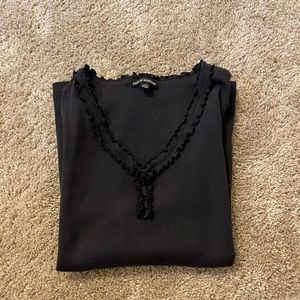 Black ruffle top